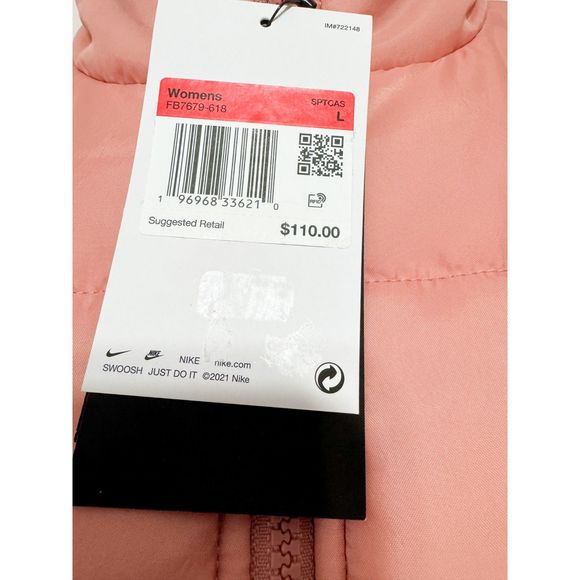 Nike NWT Sz L Red Stardust Sportswear Women Classic Puffer Therma-FIT Loose Vest - Picture 9 of 15